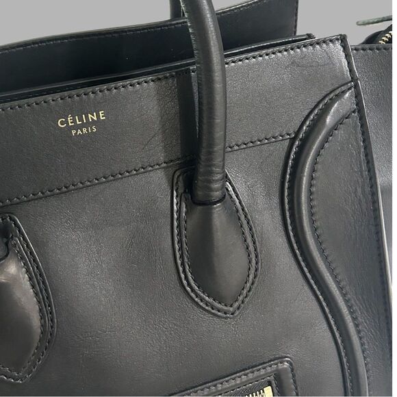 Authentic Mini Celine Luggage Bag In Smooth Calfskin Black - Picture 10 of 12